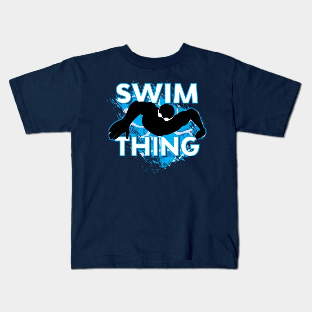 Swim Pool Swim Thing Kids T-Shirt by atomguy